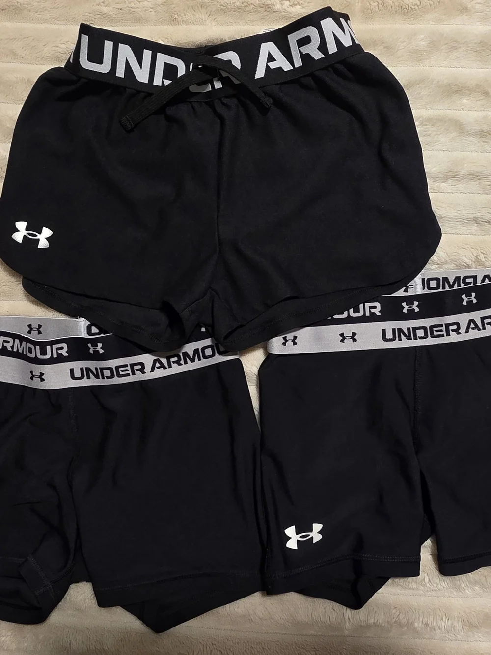Under Armour Girls' Black Athletic Shorts - Pack